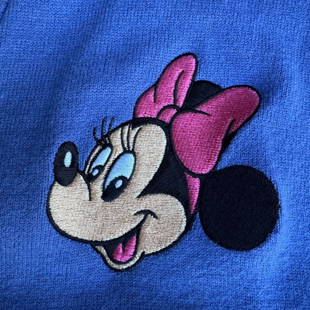 Minnie Mouse Embroidered Boxy Button Up Cardigan Disney Parks‎